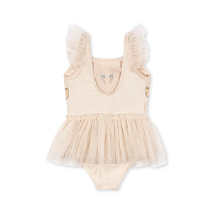 Детский купальник с юбкой Konges Slojd "Strut Brazilian Sand", танцующие лебеди